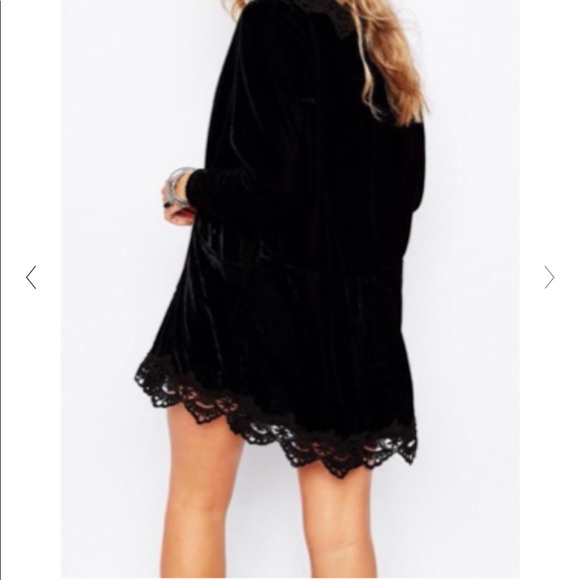 Free People Velvet Dreams Tunic Black Dress Size Small - Picture 7 of 14